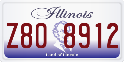 IL license plate Z808912