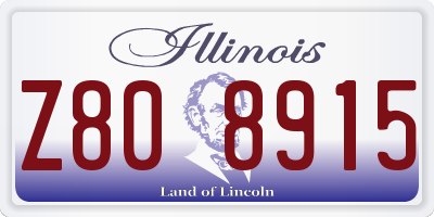 IL license plate Z808915