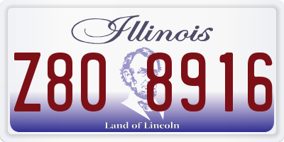 IL license plate Z808916