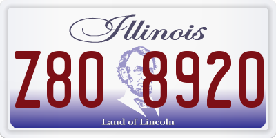 IL license plate Z808920