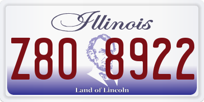 IL license plate Z808922