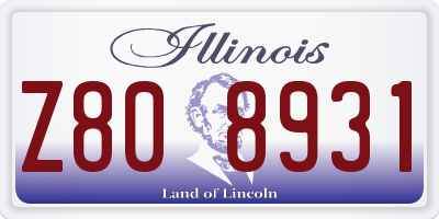 IL license plate Z808931
