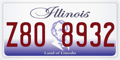 IL license plate Z808932