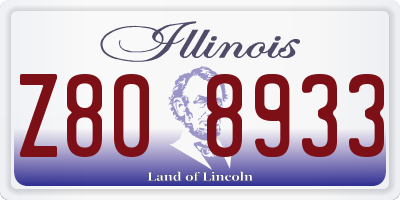 IL license plate Z808933