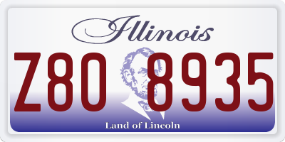 IL license plate Z808935