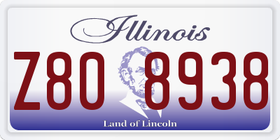 IL license plate Z808938