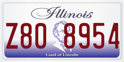 IL license plate Z808954