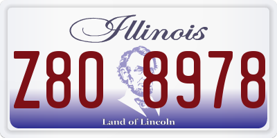 IL license plate Z808978