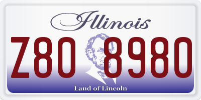 IL license plate Z808980