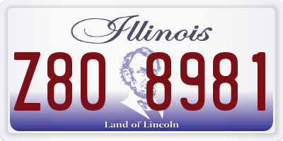 IL license plate Z808981