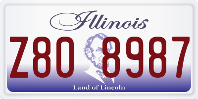 IL license plate Z808987
