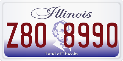 IL license plate Z808990