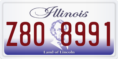 IL license plate Z808991