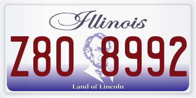 IL license plate Z808992