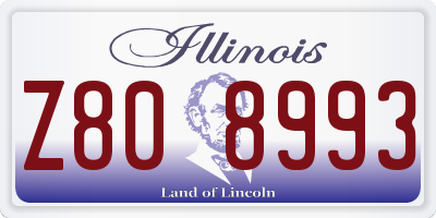 IL license plate Z808993