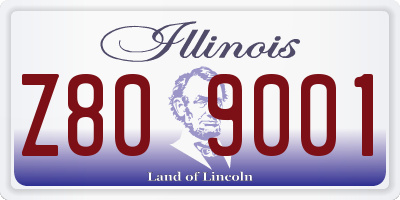 IL license plate Z809001