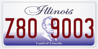 IL license plate Z809003