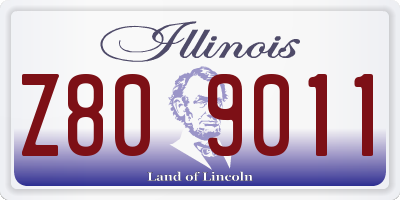 IL license plate Z809011