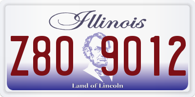 IL license plate Z809012