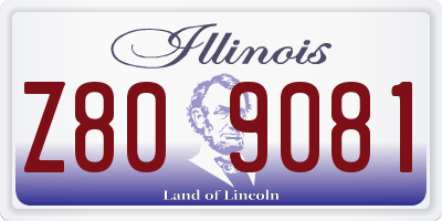 IL license plate Z809081