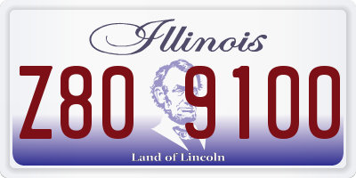 IL license plate Z809100
