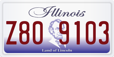 IL license plate Z809103
