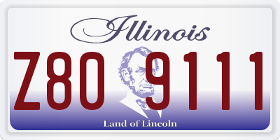 IL license plate Z809111