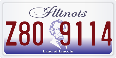 IL license plate Z809114