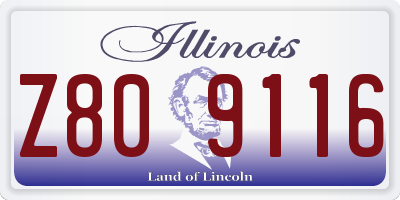 IL license plate Z809116
