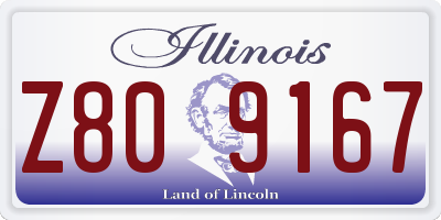 IL license plate Z809167