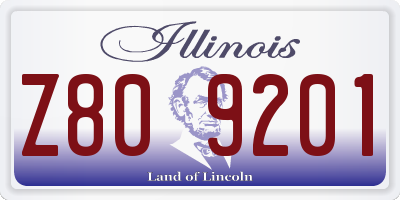 IL license plate Z809201
