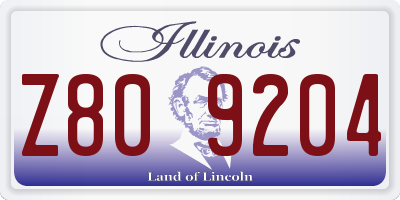 IL license plate Z809204