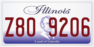IL license plate Z809206