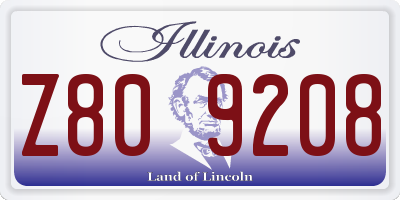 IL license plate Z809208