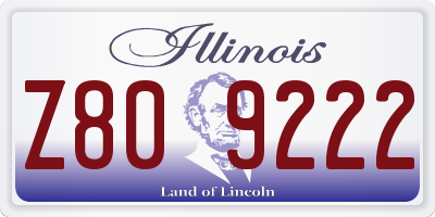 IL license plate Z809222