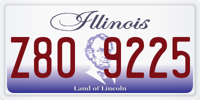 IL license plate Z809225