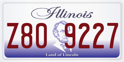 IL license plate Z809227