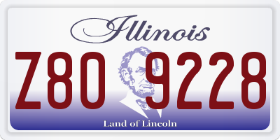 IL license plate Z809228