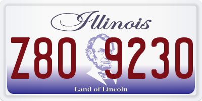 IL license plate Z809230