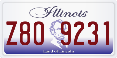 IL license plate Z809231