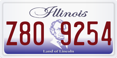IL license plate Z809254