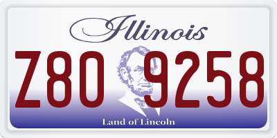 IL license plate Z809258