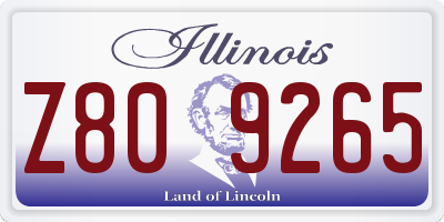 IL license plate Z809265