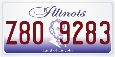 IL license plate Z809283