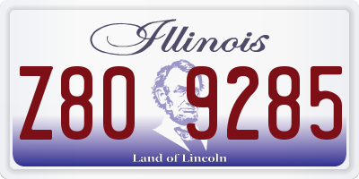 IL license plate Z809285