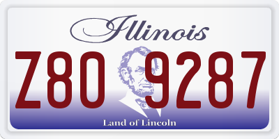 IL license plate Z809287