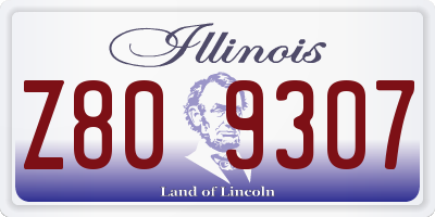 IL license plate Z809307