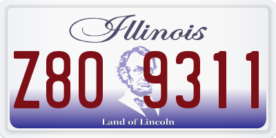 IL license plate Z809311