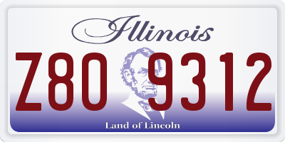 IL license plate Z809312