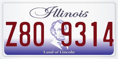 IL license plate Z809314